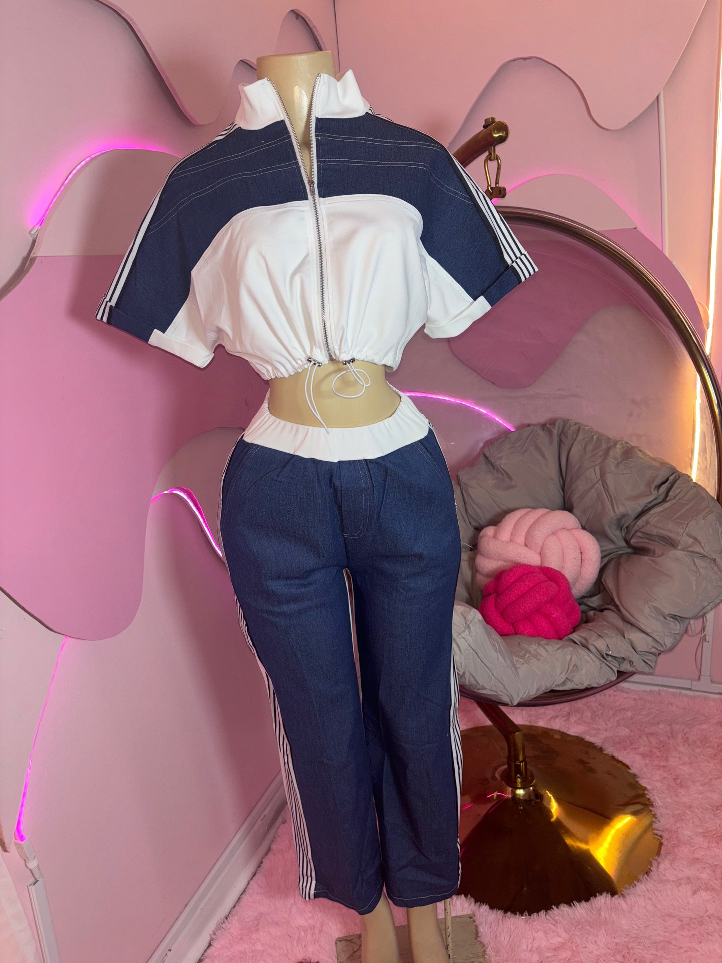 With a Hint of Demin Pant Set