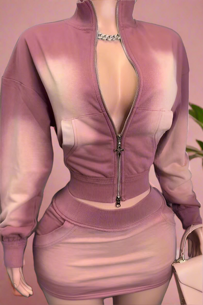 Pink Wash Skirt Set