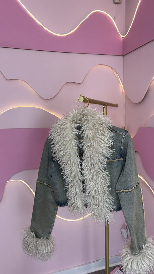 Denim Mongolian Fur